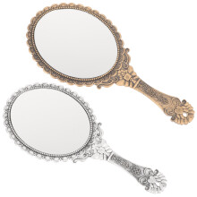 2St Handspegel För Kvinnor Vintage Metall Och Glas Färgglad Makeup