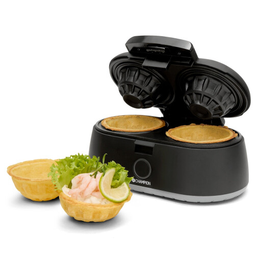 Champion Double Waffle Bowl Maker, 1000W, Non-Stick, Black 2