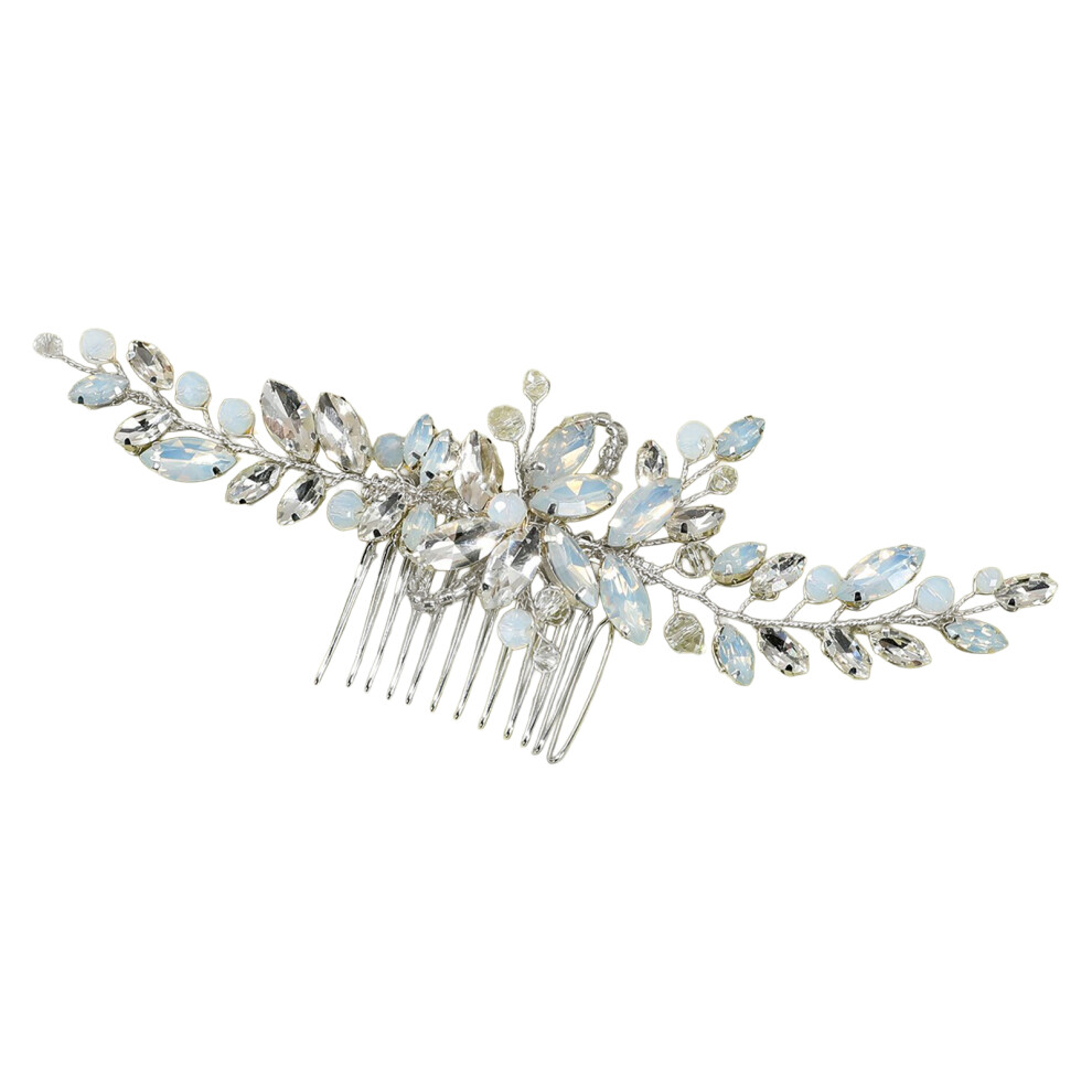 Dcph-Clothing (Silver) Princess Rhinestone Hair Comb - Anti-Slip Party Accessory