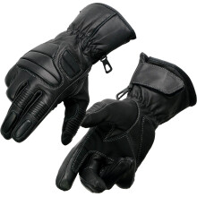 Milwaukee Leather SH607 Mand Black Læder Gauntlet Polstret Racing Motorcykel Handsker M/Reflekterende Piping - Large