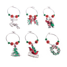 6Pcs Fina Jul Vinglascharms Bägarringar Anhängare Skålkryss