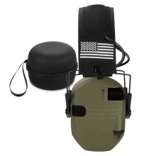 Electronic Ear Protection Sound Amplification Anti-Noise Earmuffs Professional Earmuffs Outdoor Sport Green