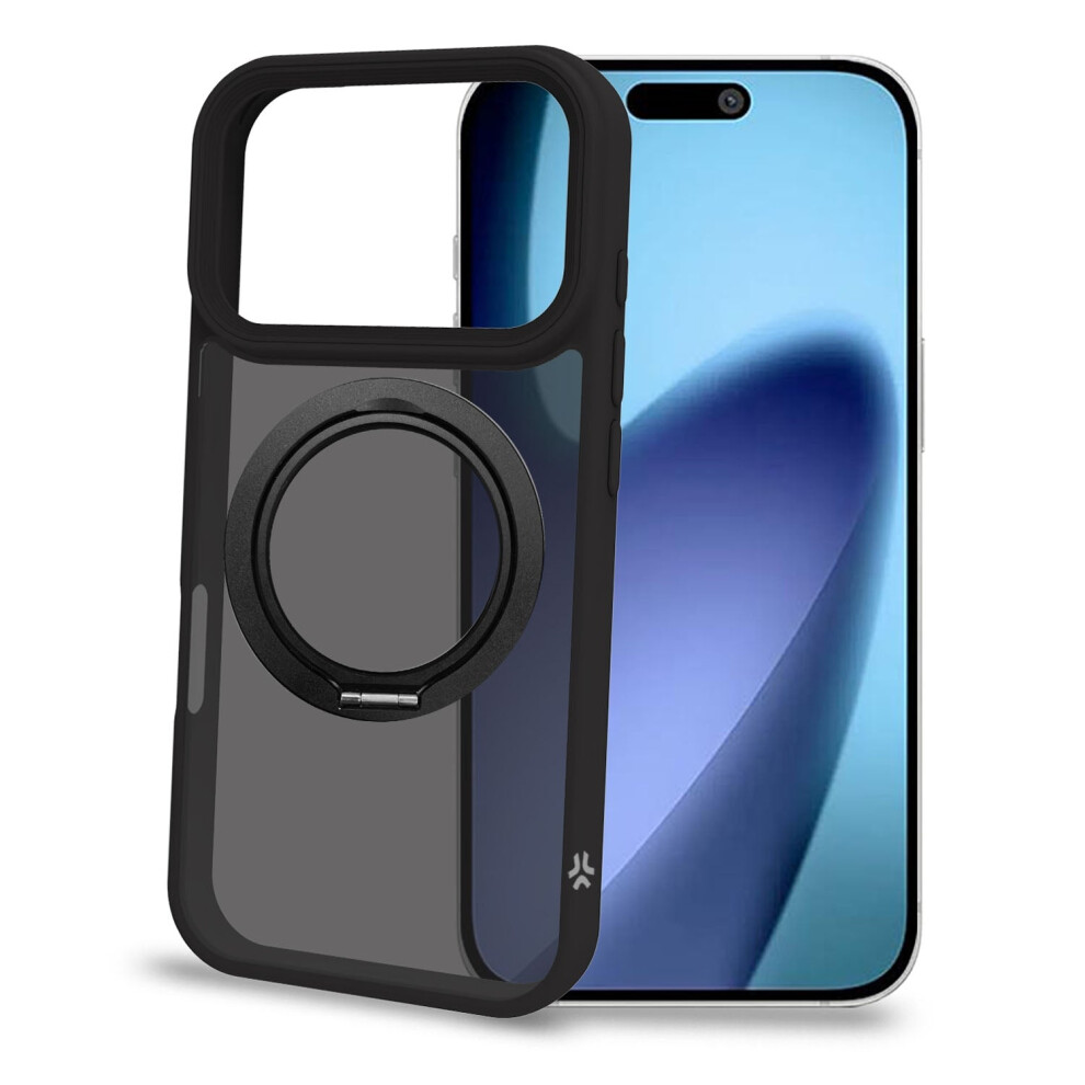 Celly Black Magsafe-Compatible Case With Ring Holder For Iphone 17 Pro,