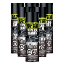 U-Pol Raptor 1K Bed Liner Aerosol Zwart, 14.3 Ounce Truck Bed Bedliner Coating - 6 Pack
