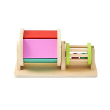 Montessori Brinquedos de Madeira para Bebês Macaron Color Rotating Music Drum Caixa Permanente Chocalho Brinquedo Presente