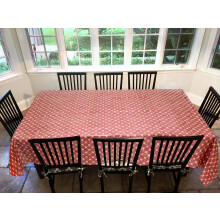 Covers For The Home Deluxe Stitched Edged Flannel Backed Vinyl Drop Tablecloth - Fashion Diamond (Rust) Pattern - 60" x 90" - Oblong