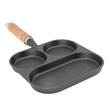 3-Section Cast Iron Breakfast Pan 18.5cm Non-Coating Frying Pan