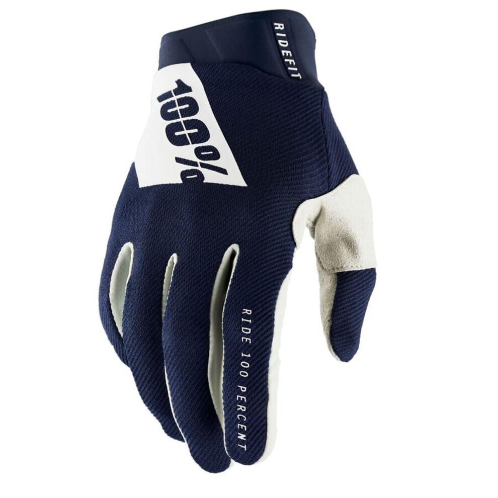 100% Ridefit Motocross Gloves - Mx Dirt Bike & Powersport Riding Gear For Men Blue 841269185639