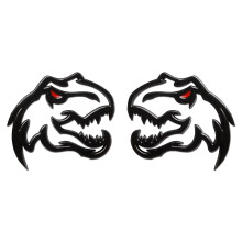 Et par Redeye Dinosaur Metal Emblem til Dodge RAM TRX 1500 2500 3500 Charger Challenger