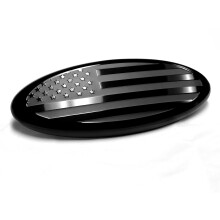 9 tommer Front Grille Bagklap Bageste Amerikanske Sorte Flag Emblem 9"X3.5" Oval Klistermærke til F150, F250, F350