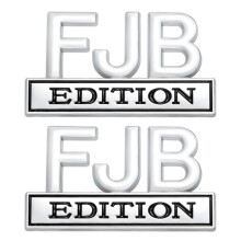 CARRUN 2 Pcs FJB Edition Emblem Car Badge 3D Decal Sticker for Car Truck SUV (FJB, Silver Black)