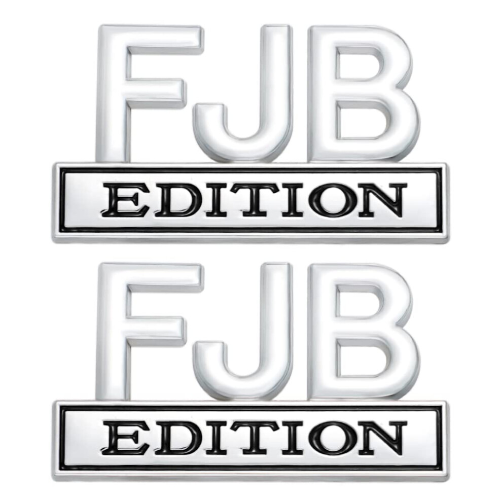 Carrun 2 Pcs Fjb Edition Emblem Car Side Rear Front Hood Trunk Door Badge 3D Decal Sticker Fit For Car Truck Suv (Fjb, Black), Cr-Edition Silver/Black 736961556729