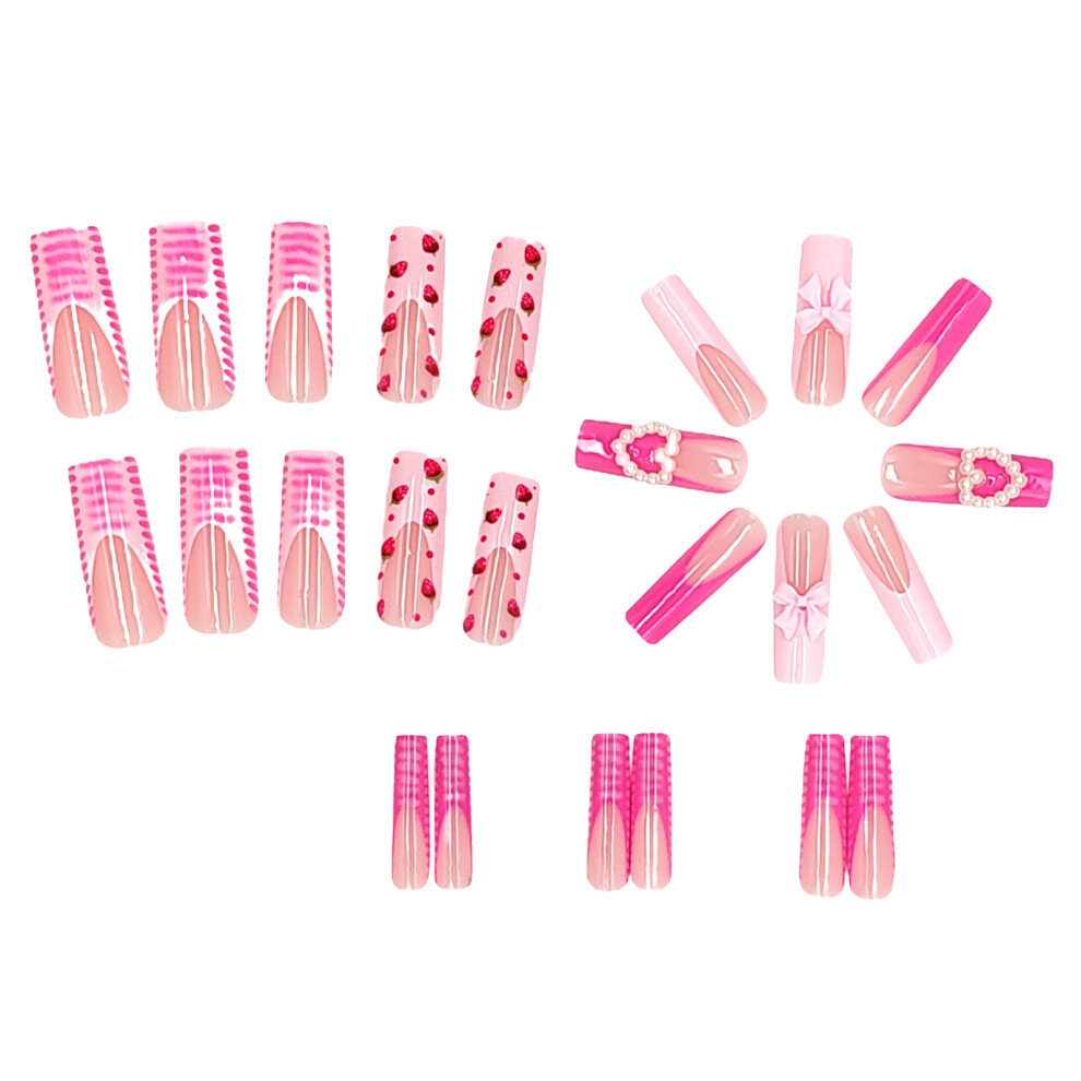 Dachuang Beauty Summer Acrylic Heart Press-On Nails For Daily & Parties