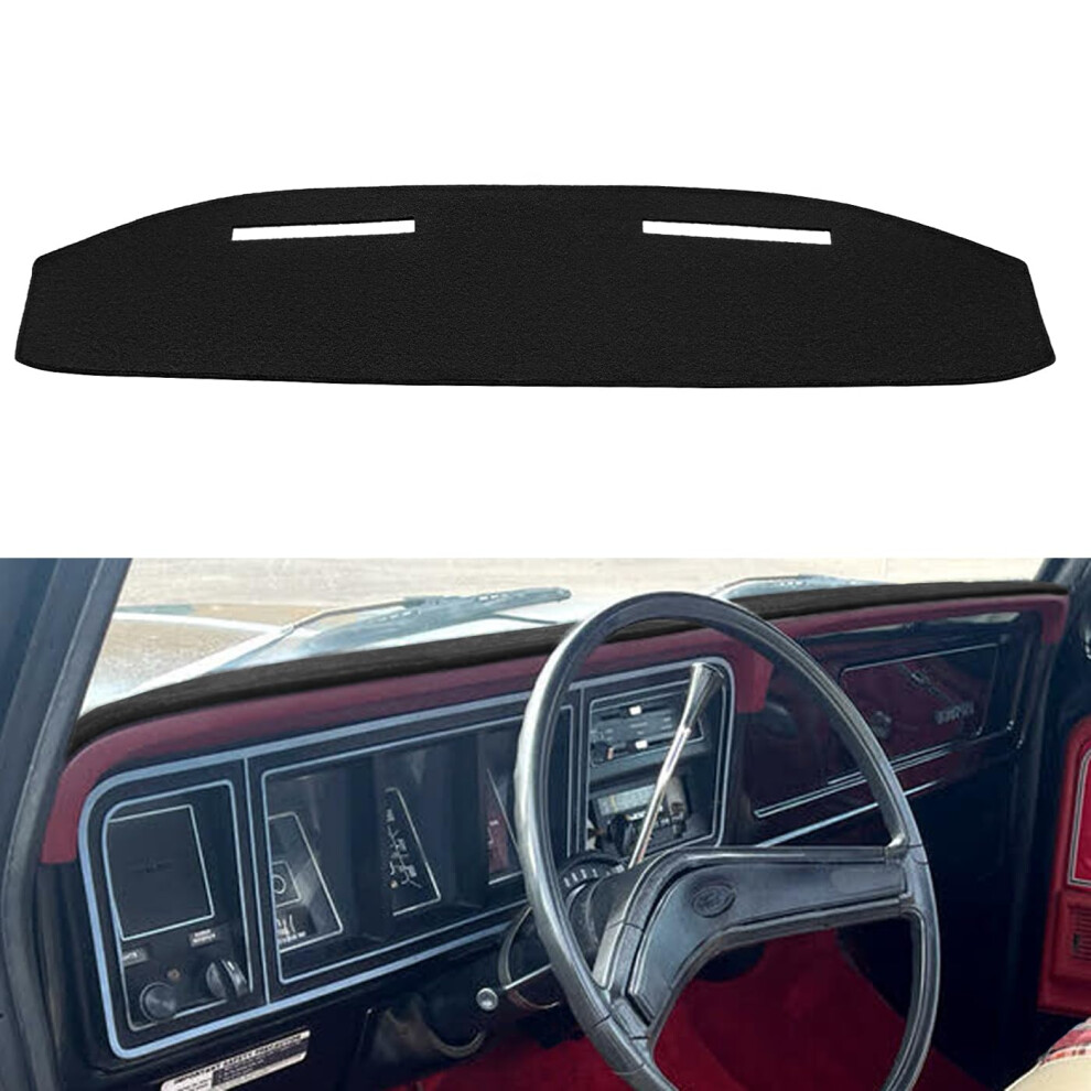 Fcovergurus Dash Cover Mat Custom Fit For Ford 1973-1979 F100 F150 F250 F350 Bronco Pickup Truck, Dashboard Cover Pad Carpet Protector (Black) F129 Black 699931771440