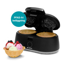 Doppel-Waffelschüssel-Maker, 1000 W, Antihaftbeschichtung, Schwarz