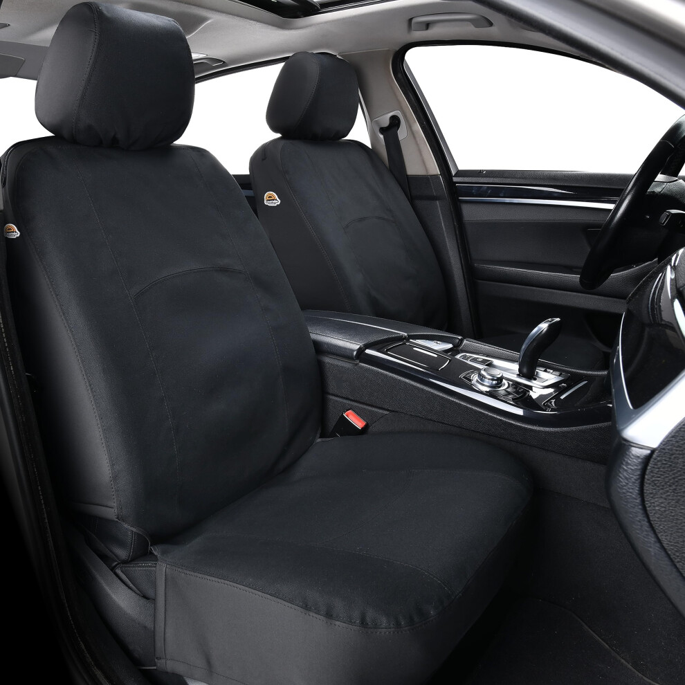 Coverado Car Seat Covers Front, Canvas Universal Seat Covers For Cars, 2-Pack Car Seat Cushions, Auto Seats Protectors For Kids & Dogs, Driver Seat Co 768781595183