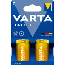 C-Batterien, 2er-Pack, langlebige Alkaline