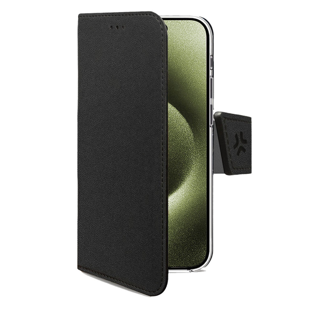 Celly Black Iphone 17 Wallet Case, Eco-Leather, Card Slots