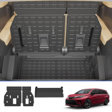 Rongtaod Cargo Mat Geschikt voor 2021-2025 Toyota Sienna 7&8 Zits Bagagerek Kofferbakmat 3e Rij Achterbankhoes