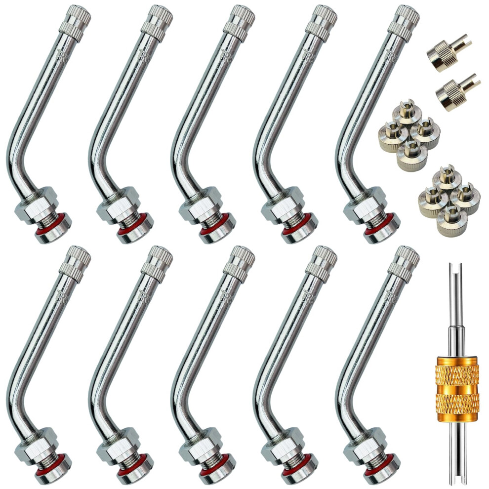 Aukiss Tr545d Truck Tire Valve Stems, 60 Degree Brass Valve Stems Compatible With Alcoa 22.5In 24.5In Aluminum Wheels 9.7Mm Rim Hole (Pack Of 10), Cla 736483630969