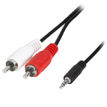 3,5 mm auf 2 x Cinch-Audiokabel, 1,5 m, Schwarz