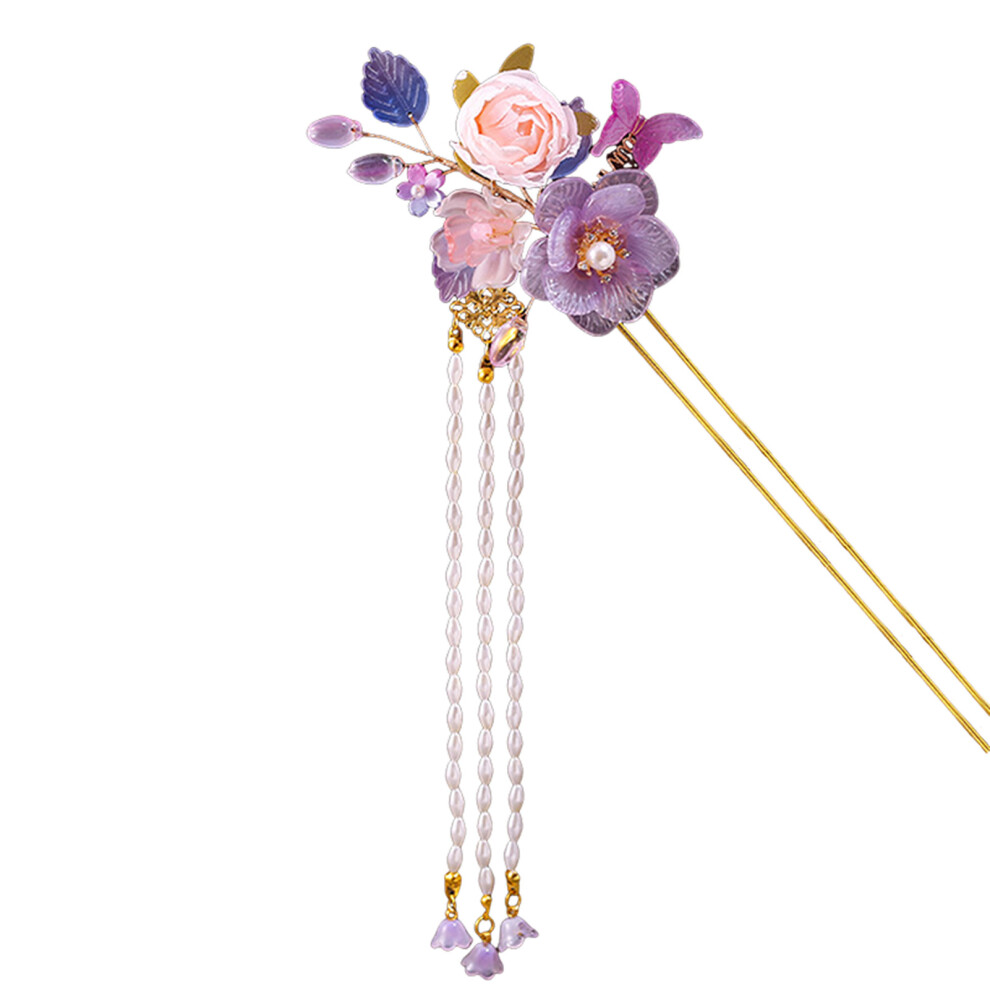 Roc-Electron Vintage Pearl Hair Sticks With Tassel For Thick Hair