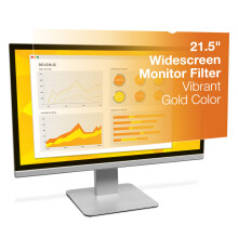 3M Gold Datenschutzfilter für 21,5 Zoll Widescreen-Monitor, Wendbar Gold/Schwarz, Reduziert blaues Licht, Erhöhte Klarheit