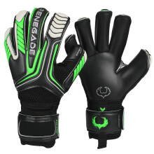 Renegade GK Vulcan Abyss Goalie Gloves with Pro-Tek Fingersaves | 3.5+3mm Hyper Grip & 4mm Duratek | Black & Green Soccer Goalkeeper Gloves (Size 6, Y