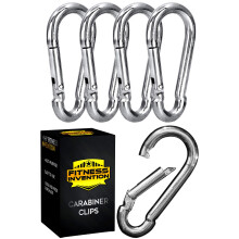 5 Pack - Multipurpose Heavy Duty Carabiner - Snap Hooks - Small & Large Clips for Keys (2.35 Inch)