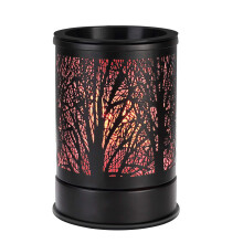 Enaroma Duftvoks Smelter med 7 Farver LED Lys Skiftende Sort Skov Design