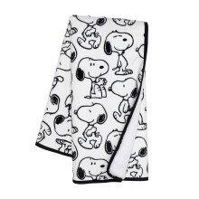 Couverture Bébé Minky Snoopy Classique Lambs & Ivy - Blanc/Noir