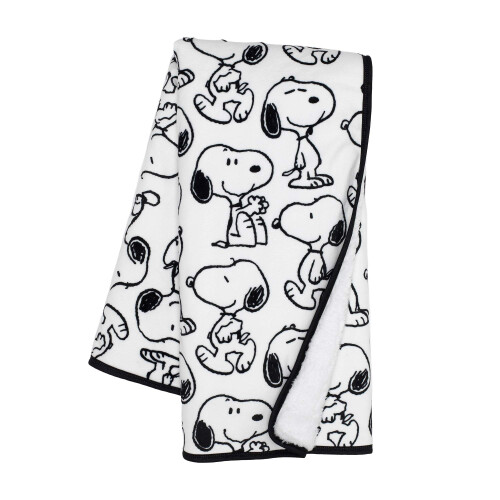 Couverture Bébé Minky Snoopy Classique Lambs & Ivy - Blanc/Noir