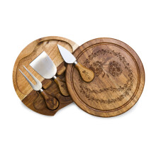 PICNIC TIME Disney Nightmare Before Christmas Jack Acacia Brie Cheese Board and Knife Set, Charcuterie Board Set, Wood Cutting Board, (Acacia Wood)