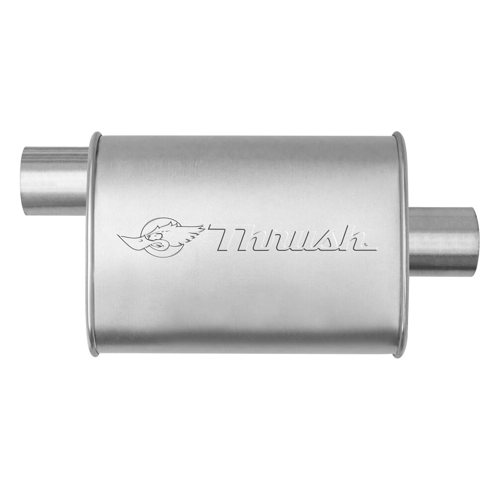 Thrush Muffler Mellow Performance Tone Inlet 3 Pipe Connection Offset Outlet 3 Center 086387176354