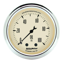 Auto Meter 1821 Antique Beige Mechanische Olie Drukmeter, 2.3125 inch
