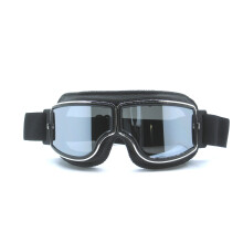 CRG Sports Motorradbrille Vintage Flieger Pilotenstil Leder Cruiser Roller Motocross Brille für Herren, Damen, Erwachsene