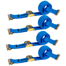 DC Cargo Mall Cinghie E Track 2" x 20", Cinghie di Fissaggio Heavy Duty Cam Buckle 3000Lbs (4 Pezzi Blu) Accessori E Track