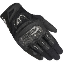 Alpinestars SMX-2 Air Carbon V2 Handsker - Sort, Læder & 3D Mesh, Carbon Knuckle Beskyttelse, Touchscreen Venlig