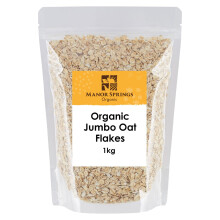 Organic Jumbo Porridge Oats 1kg (Jumbo Oat Flakes) - by Manor Springs Organic