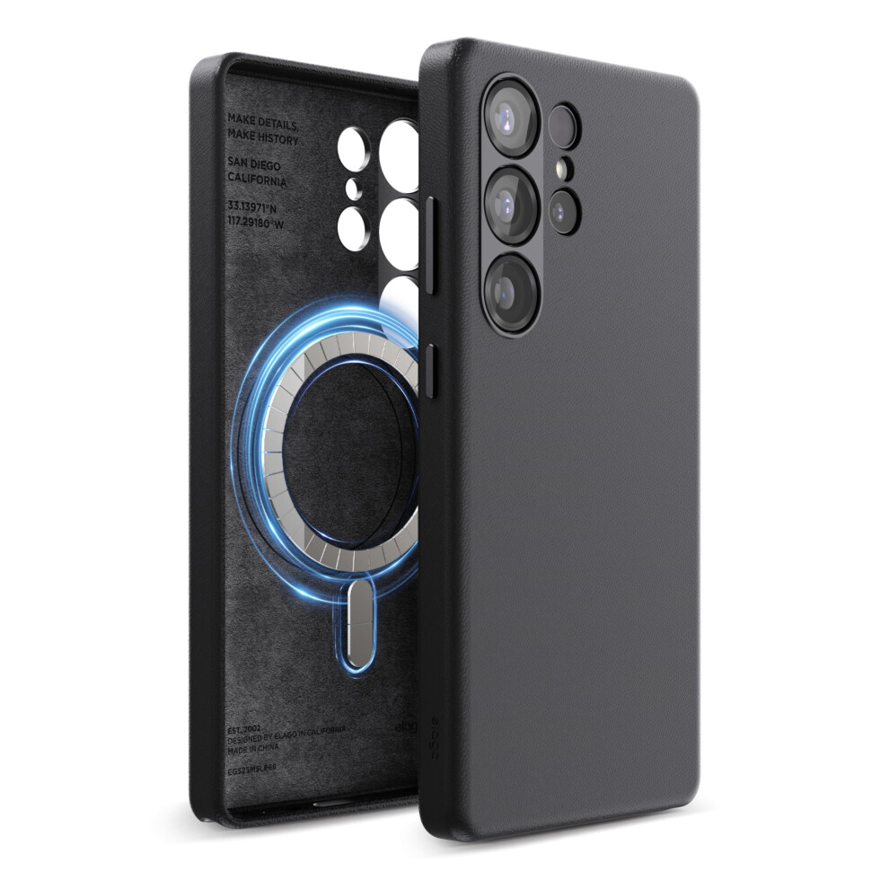 Elago Magnetic Leather Case Compatible With Galaxy S25 Ultra Case, Compatible With All Magsafe Accessories, 6.8 Inch - Built-In Magnets, Vegan Leather 8800254485873
