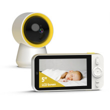 Ellie Baby Monitor, 5" IPS Screen, 1080P HD No WiFi Camera, 6000mA Battery Life, 1000ft Long Distance, Smart Monitoring: Cry Detection, Virtual Fench,