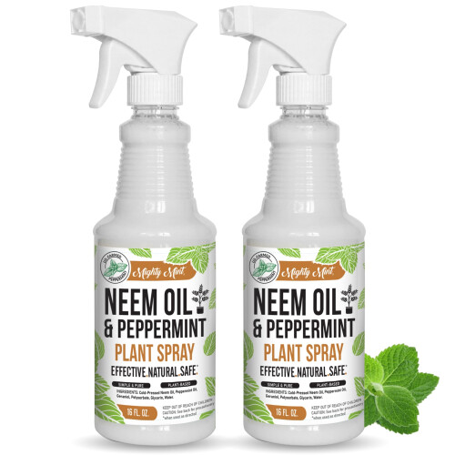 Mighty Mint Spray Nutriente Piante con Neem e Menta, 16oz - 2 Pack