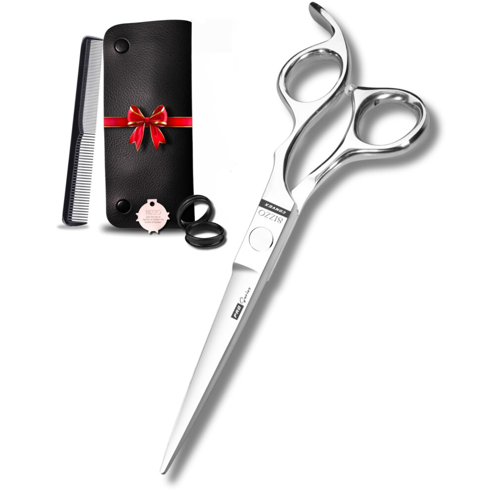 Sizzo Hair Cutting Scissors 6.25" Barber Scissor, Ideal For Professional Barber, Men, Women, And Hair Stylist Trimming Kit For Haircutting Best Shears For H