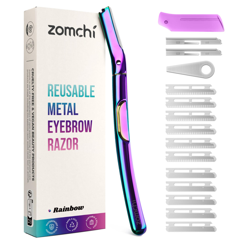 Zomchi Peach Dermaplane Razor For Women Face, Premium Facial Razor & Eyebrow Razor, Dermaplaning Tool With Metal Handle, Removes Fuzz, Exfoliates Skin