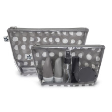 Bolsas de Viaje Tiny Twinkle, Aprobadas por Aerolíneas, Cierre de Cremallera, Bolsillo Frontal Transparente, 2 Pack