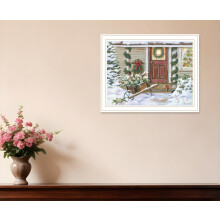 Dekorierte Weihnachtsveranda Weiße Rahmen Wandkunst