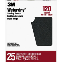 3M Pro-Pak Wetordry Slibeblade, 9 in. x 11 in., 120C Korn, 25 blade