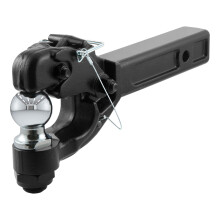 CURT 48007 Pintle Hitch med 2-Tommers Trailerkugle, Passer til 2-Tommers Modtager, 16.000 lbs