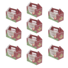 10Pcs Cute Christmas Paper Cake Container Boxes Durable Muffin Case