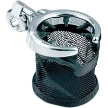 Kuryakyn 1422 Motorcykel Styre Tillbehör: Drink/Kopp Hållare med Nätkorg, Universell Passform för Motorcyklar med 1" Diameter Stänger, Krom